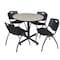 Kobe Kobe Round Table & Chair Set, Wood, Metal, Plastic Top, Maple TKB42RNDPL47BK - alternate 1